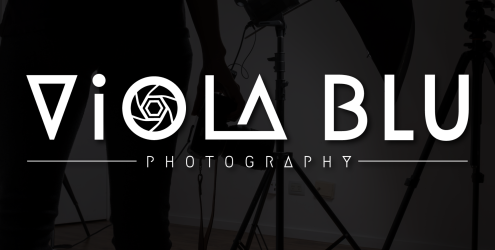 Logo for Viola Blu Photography with background image